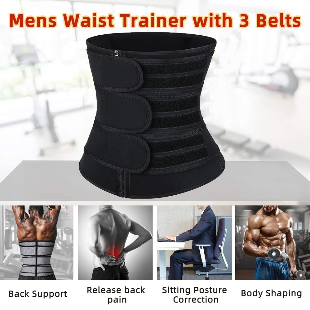 Men Sweat Sauna Waist Trainer Weight Loss Neoprene US Corset Cincher Body Shaper