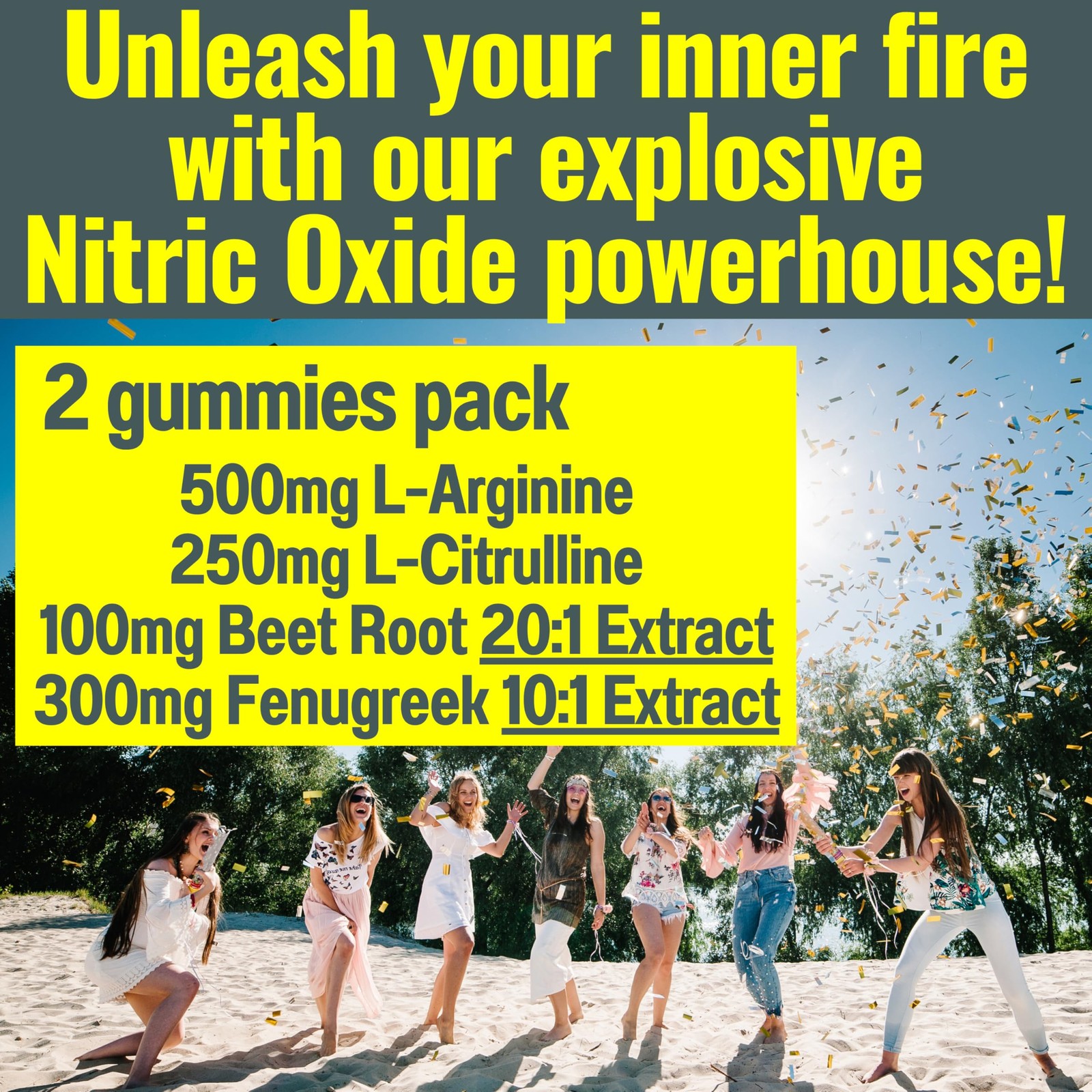Shizam Beets Fenugreek Super Nitric Oxide Gummies W L-Arginine L-Citrulline