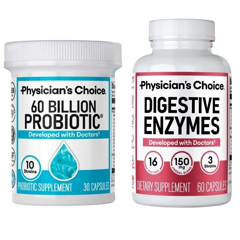 Physician’s Choice 60 Billion Probiotic & Digestive Enzymes Bundle USA SELLER-+