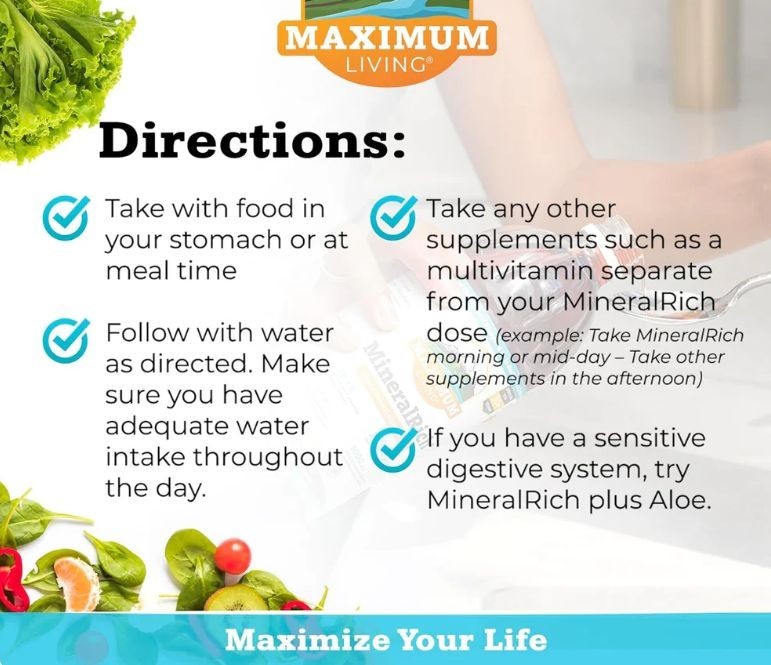 2 BOTTLES MAXIMUM LIVING MINERALRICH PLUS ALOE LIQUID MINERAL RICH. 64 OZ. TOTAL