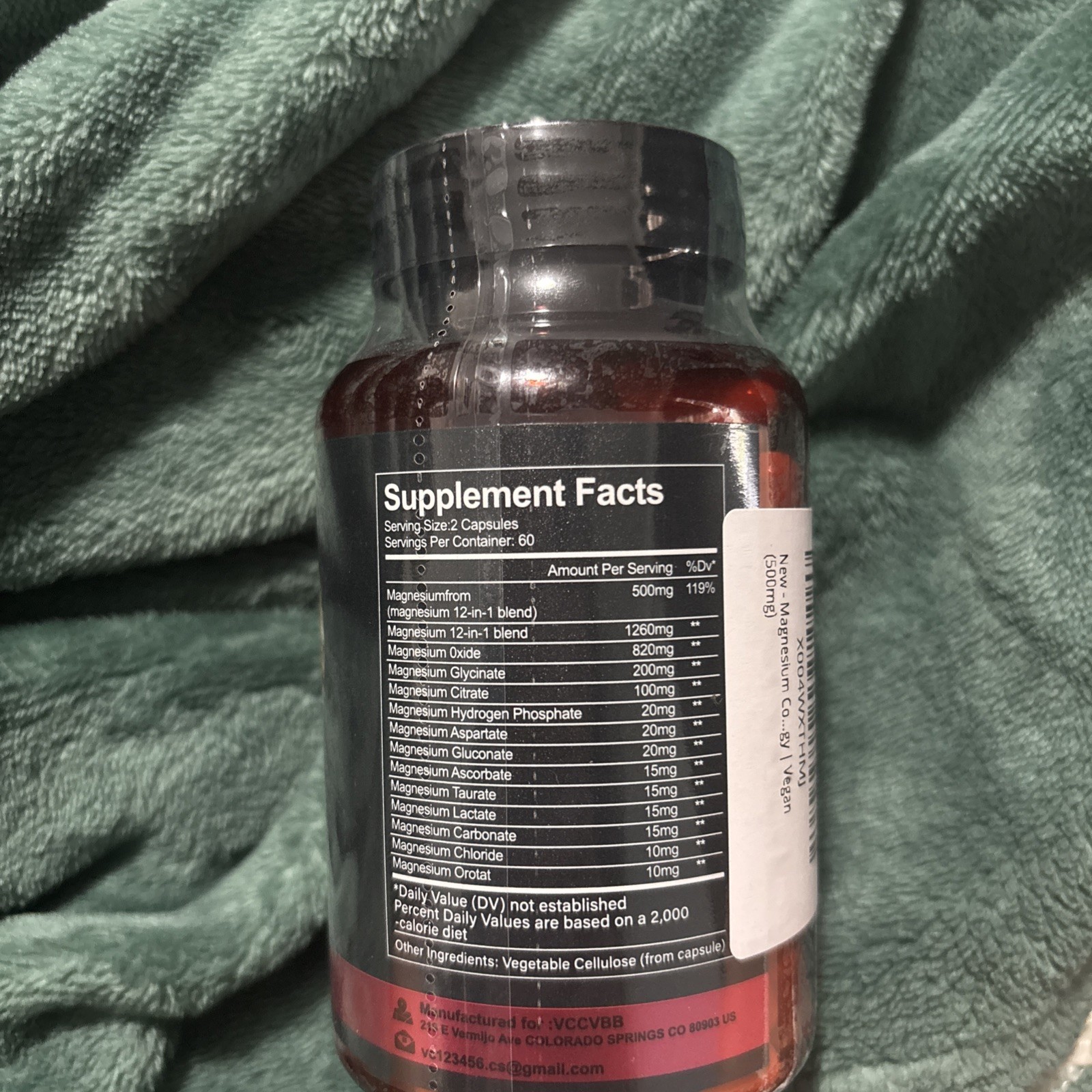 Magnesium Glycinate 500mg 120 Vegan Caps | High Absorption Complex | Sleep Stres
