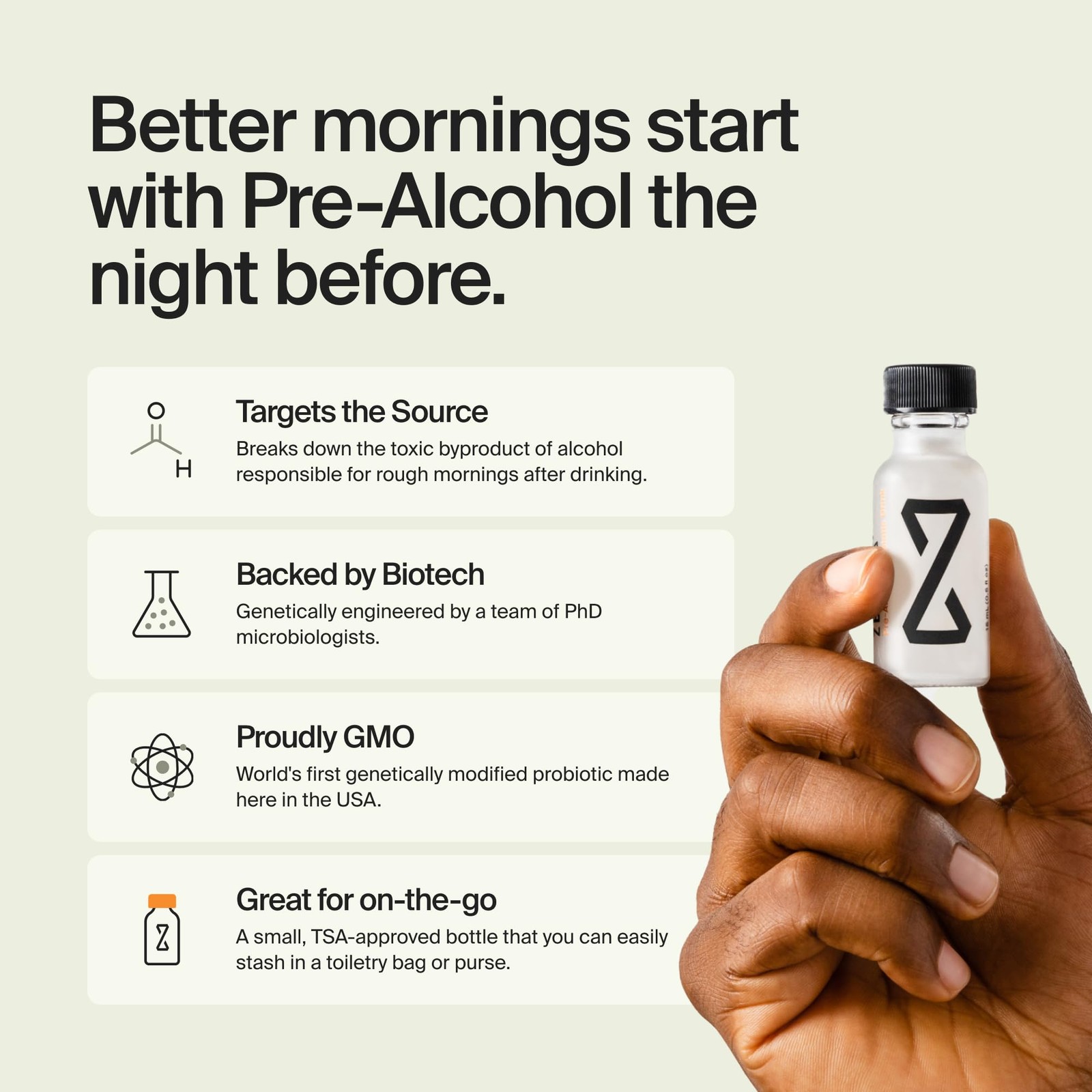 Science-Backed Probiotic for Refreshing Mornings – 3-Pack of 0.47 Fl Oz Bottles