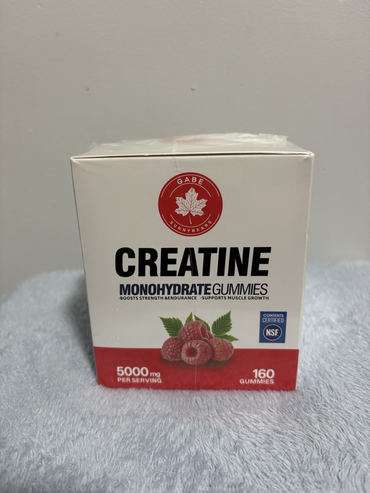 Gabe Sunnybears Creatine Monohydrate Gummies 5000mg Raspberry 160ct 40sv