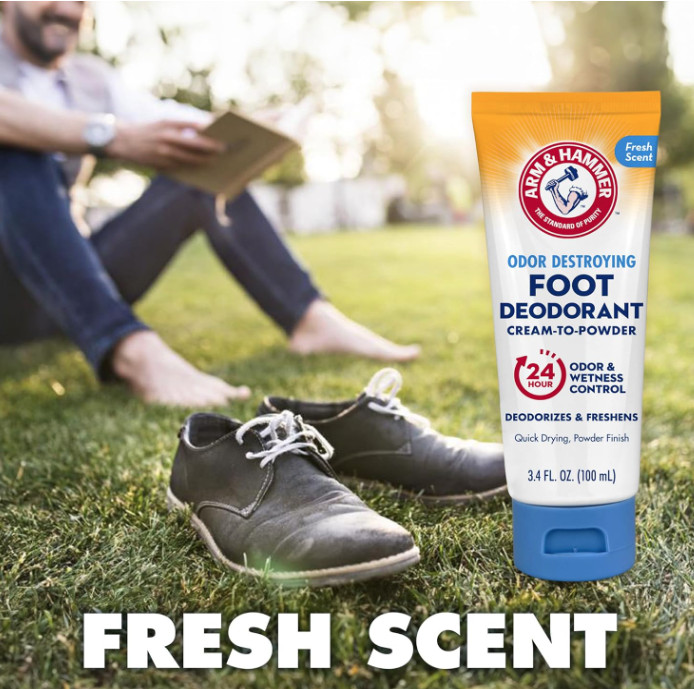Arm & Hammer Cream to Powder Foot Deodorant, 24 Hour 3.4 Fl Oz (Pack of 1)