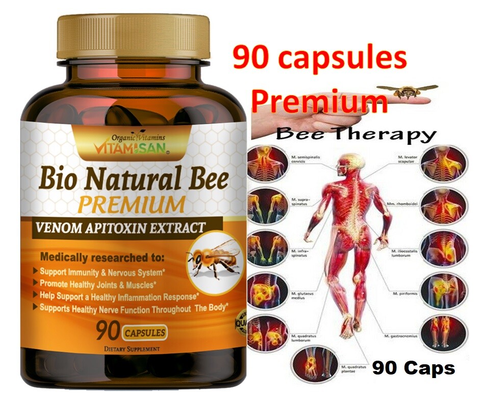 3 Bottles Natural Bee Anti Inflamatory Join support Bee Venom Extract 270 Caps