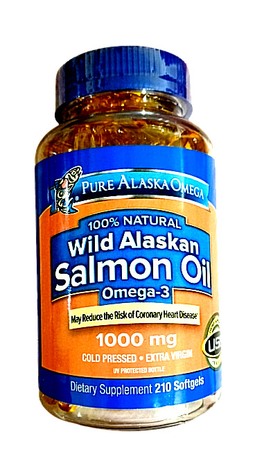 Pure Alaska Omega-3 Wild Alaskan Salmon Oil 1000mg 210 Softgels EXP 08/2025