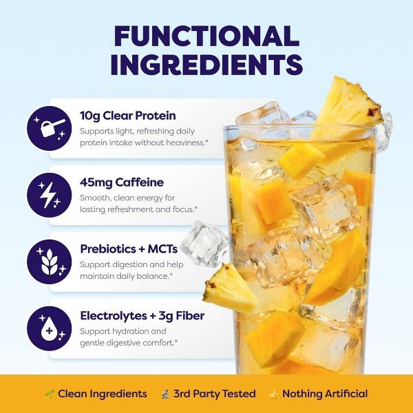 Javvy Clear Protein Refresher Strawberry Açaí & Mango Pineapple 2 Pack 10g Prote