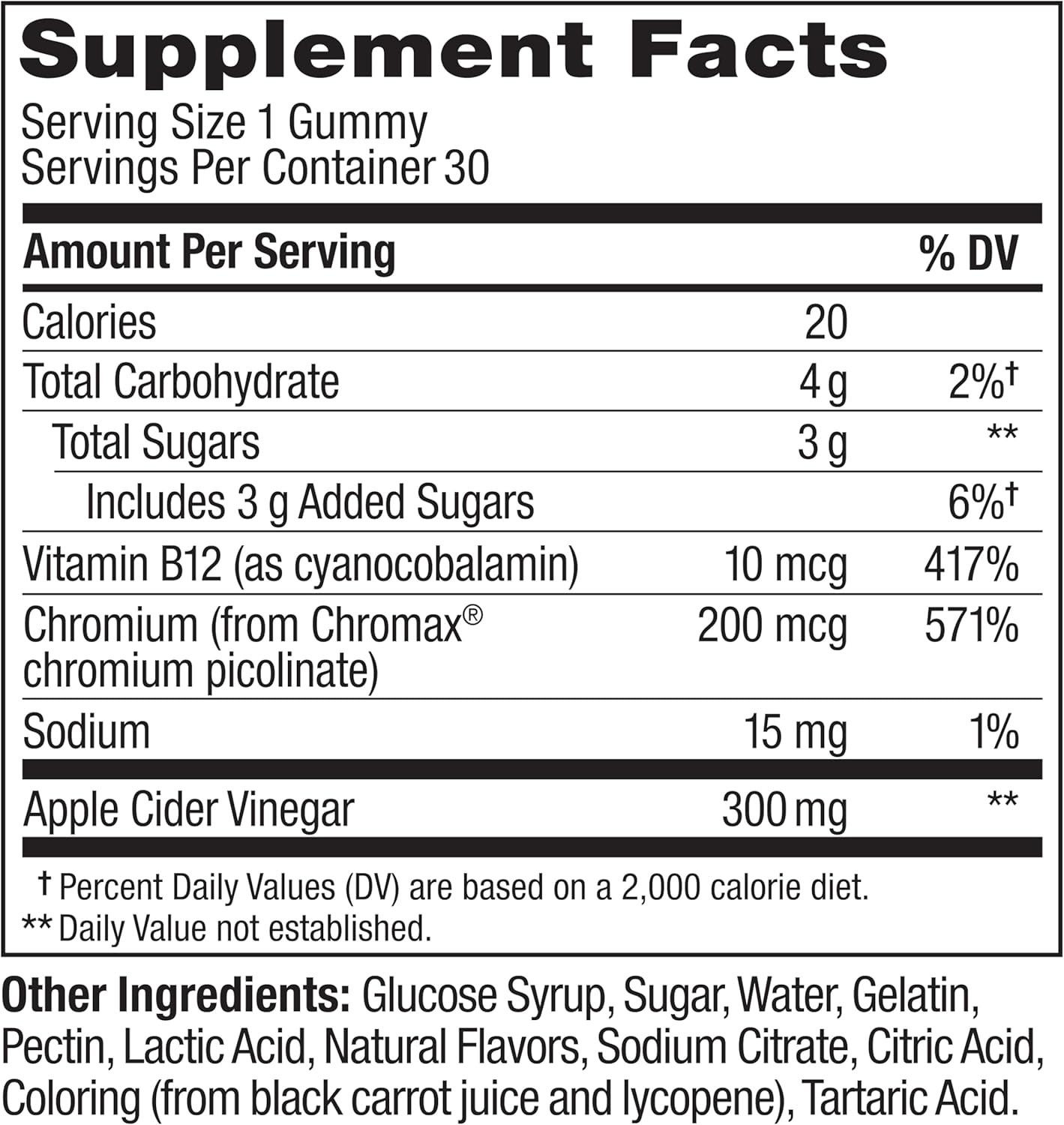 OLLY Metabolism Gummy Rings Apple Cider Vinegar, Vitamin B12, Chromium 30 Count