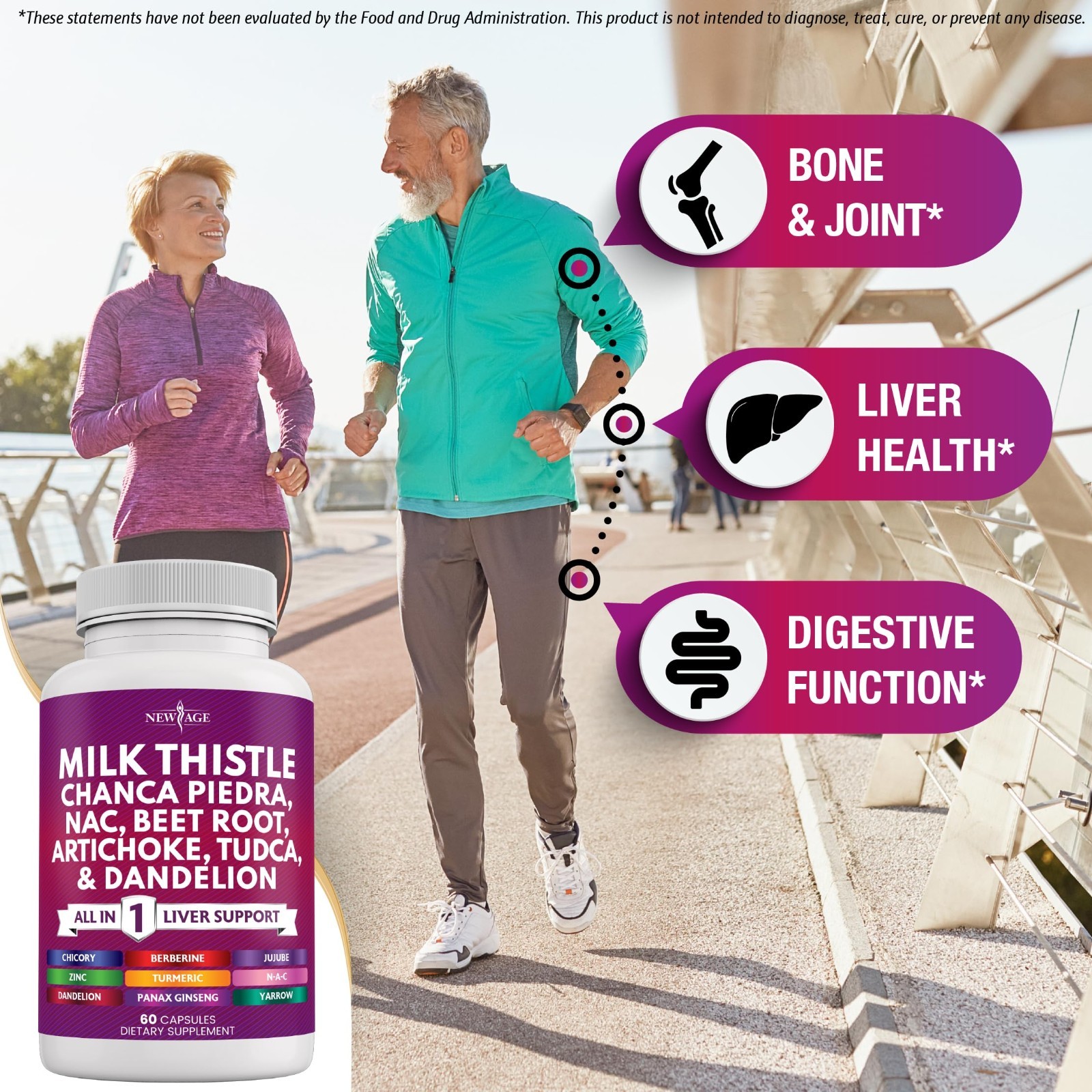 Milk Thistle NAC Chanca Piedra Beet Root Artichoke Dandelion Root TUDCA 180 Coun