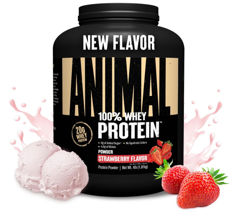 Animal 100% Whey Protein Powder, Strawberry, 4 lb