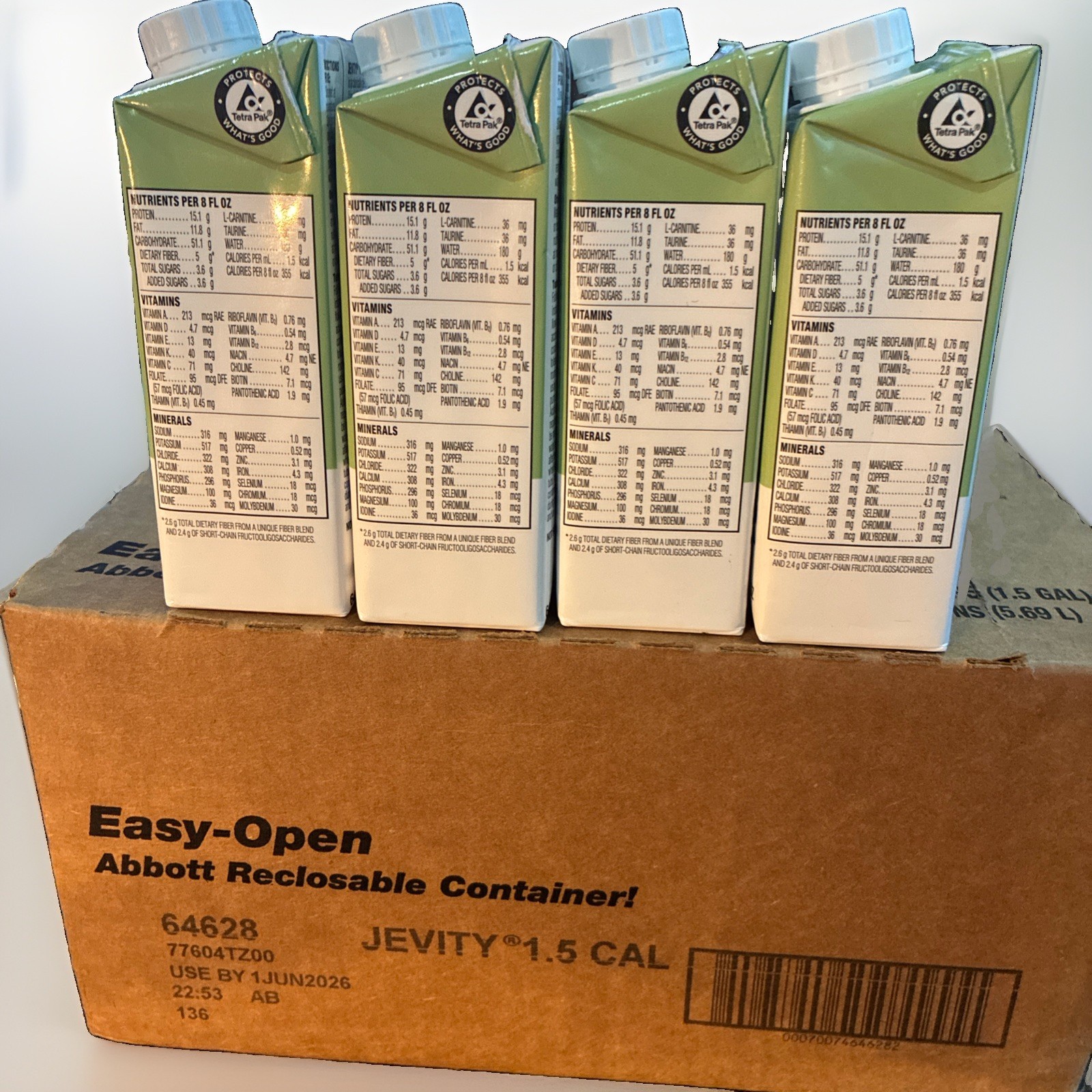 Easy~Open Abbott Reclosable Container JEVITY 1.5 CAL 8 FL OZ~24 Per Case