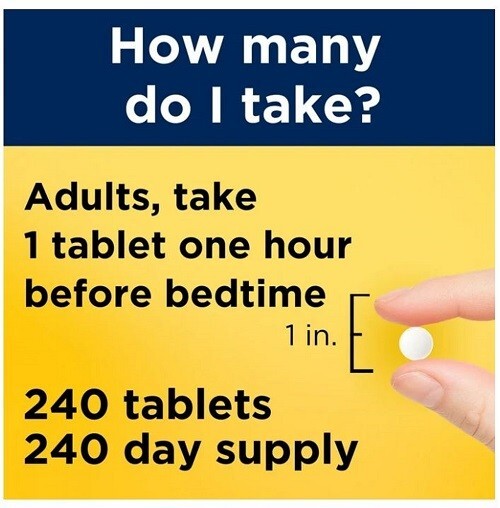 Nature Made Melatonin 3 mg Tablets, 100% Drug Free Sleep Aid for Adults, 240 New