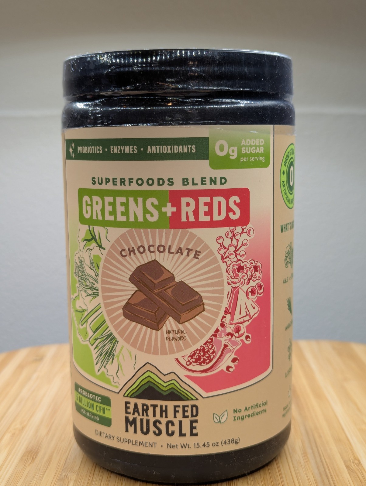 Earth Fed Muscle Superfoods Blend Reds & Greens Powder Chocolate Flavor