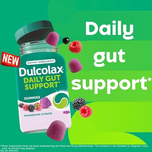 Dulcolax Daily Gut Support Gummies, Magnesium Formula, 60 Count