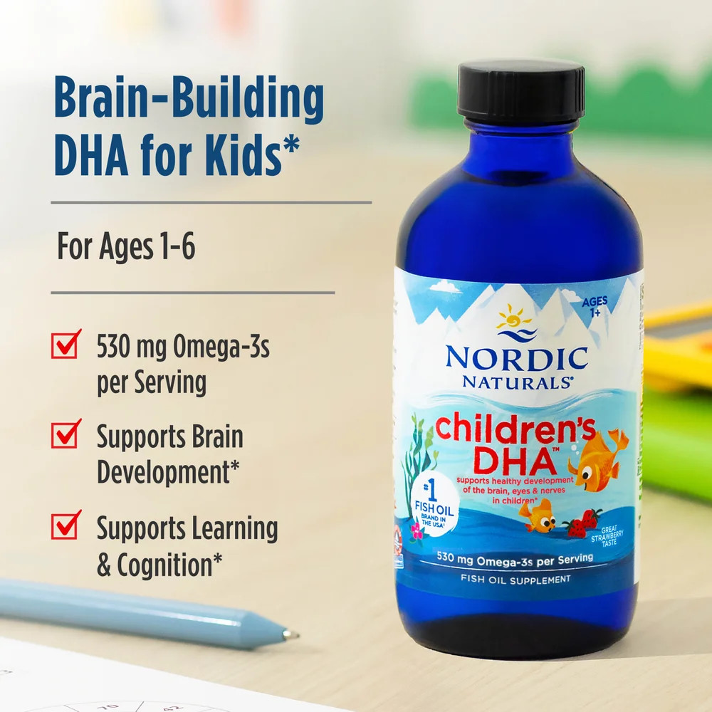 Nordic Naturals Children’s DHA Liquid – Omega-3 DHA Oil For Kids, 4 oz.