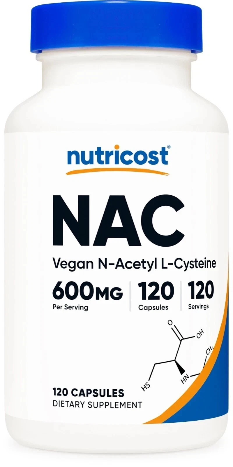 Nutricost N-Acetyl L-Cysteine (NAC) 600mg, 120 Vegan Capsules – Non-GMO