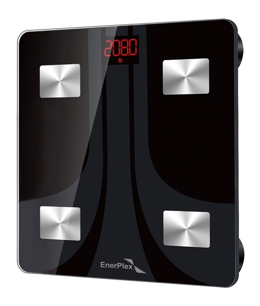 EmerPlex Sleek Black Digital Bathroom Scale 11×11″ Tempered Glass up to 396 lbs