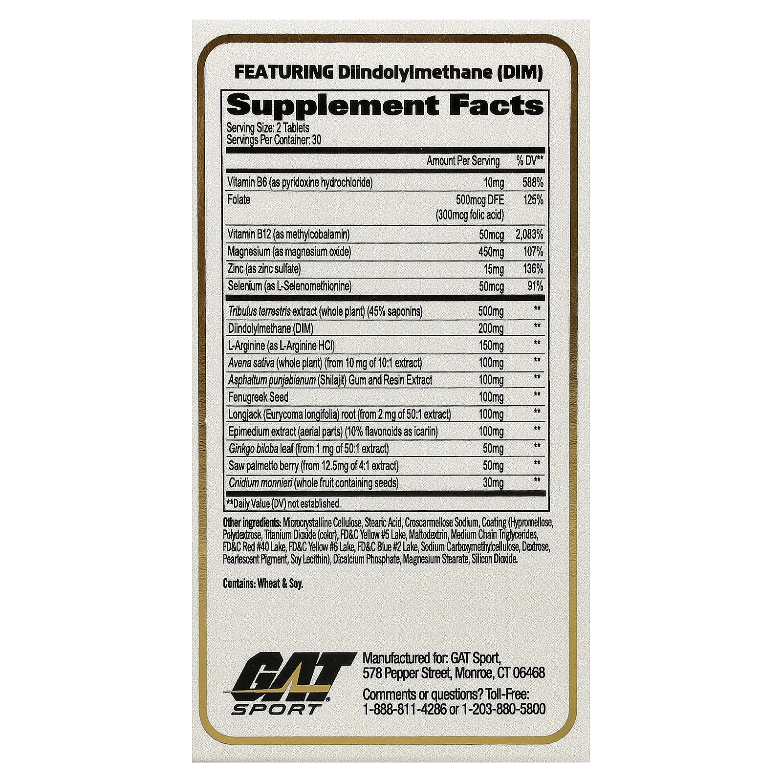 2 X GAT, Sport, Testrol� Gold ES, 60 Tablets