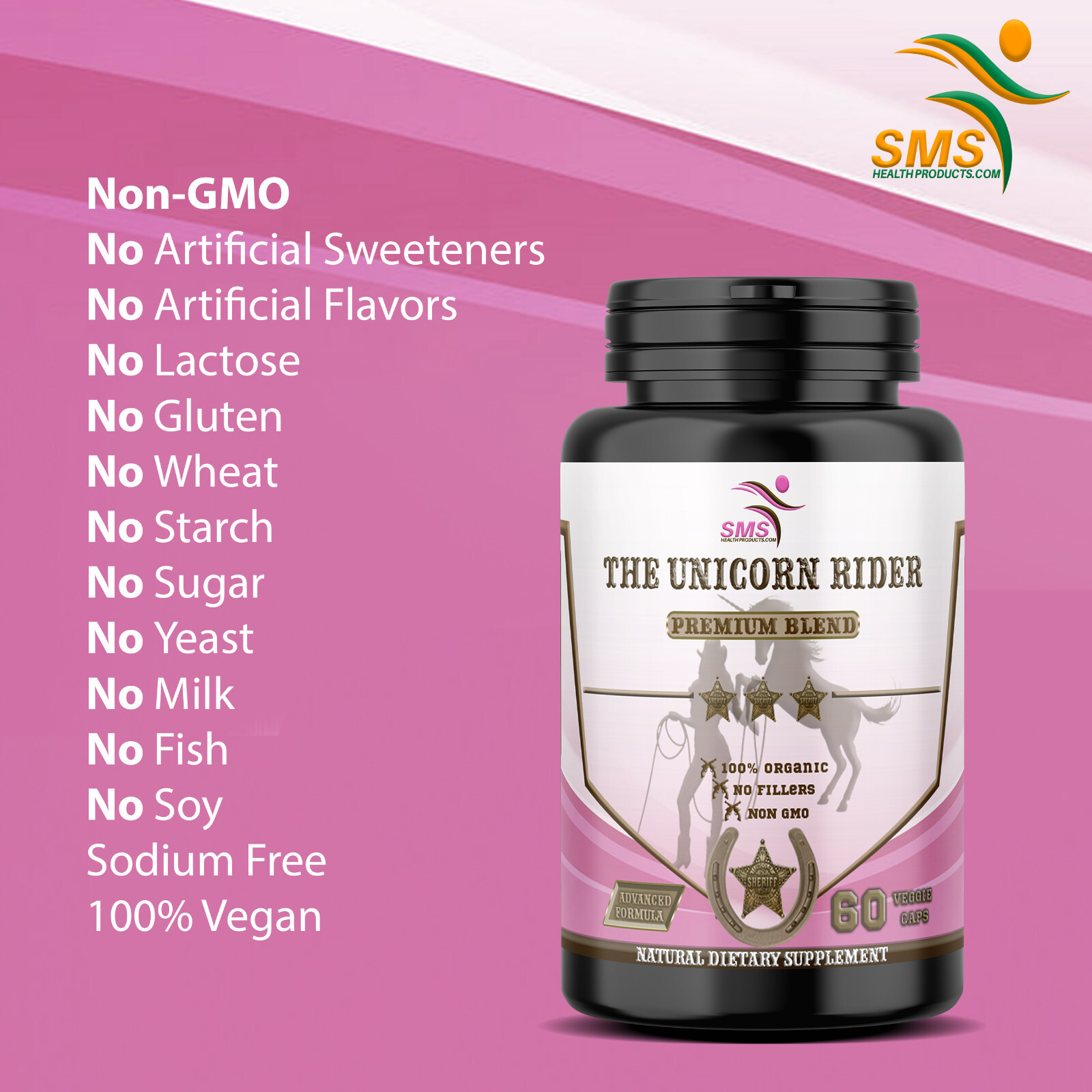 The Original Unicorn Rider 180 Vegetarian Caps For Womens Health Organic By SMS