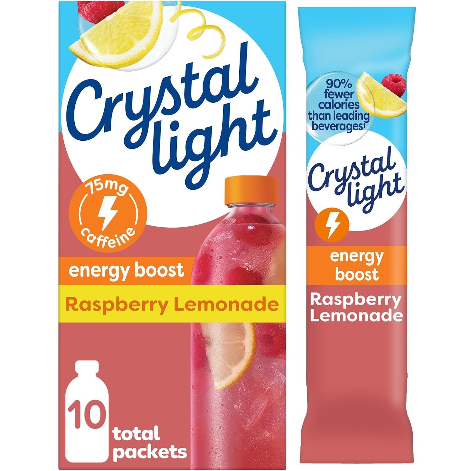 Healthy Raspberry Lemonade Energy Mix – 10 Low-Cal Packets for Afternoon Slumps