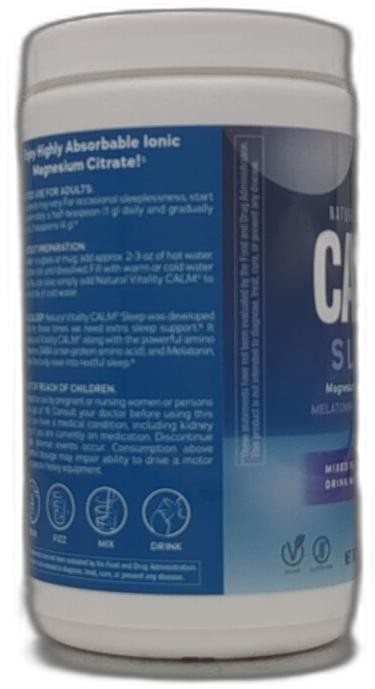 *2028-7-1* Natural Vitality Calm Sleep Melatonin and Magnesium 16oz Powder