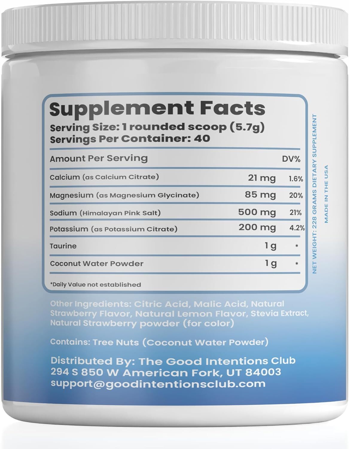 Zero Sugar Hydration Keto Electrolyte Powder All Natural Sugar Free No Fillers