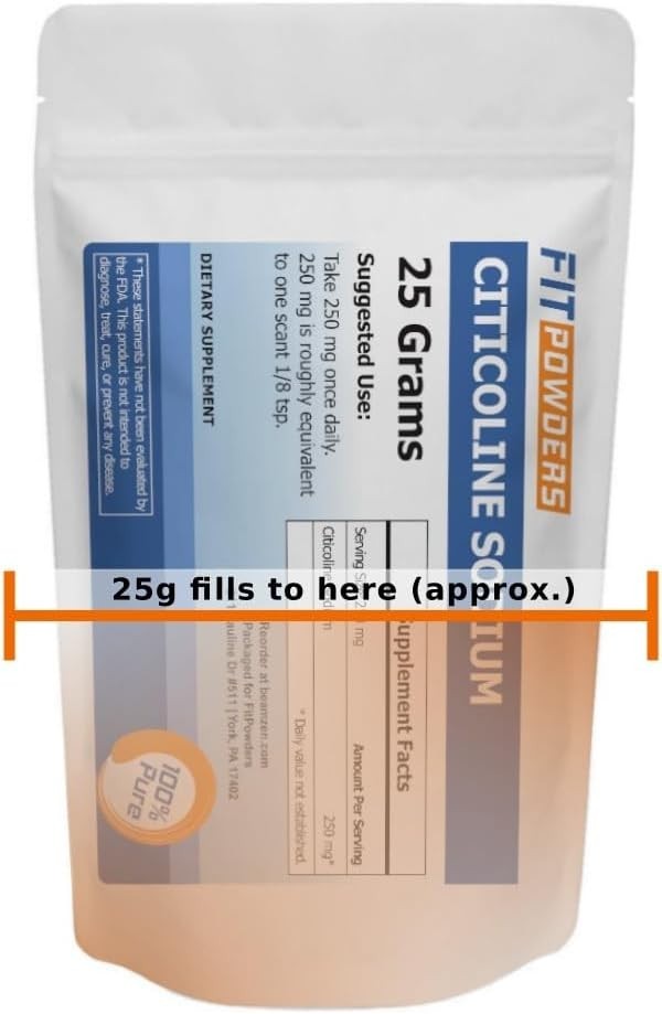 Citicoline Powder, Pure CDP Choline with Scoop 25 Grams