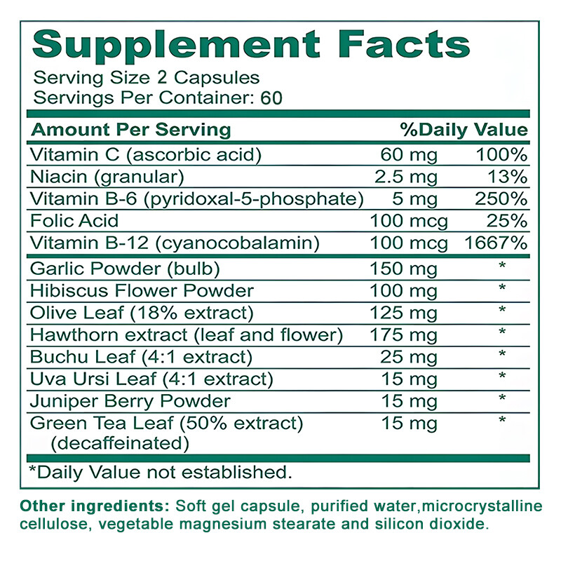 Premium Blood Pressure Support Supplement – Supports Heart Health – 120 Capsules