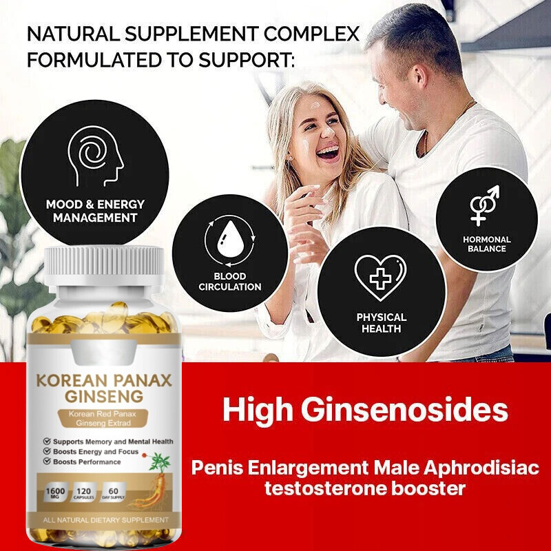 Korean Red NON-GMO Strength Extra Fillers No – Capsules 120 1600mg Ginseng Panax