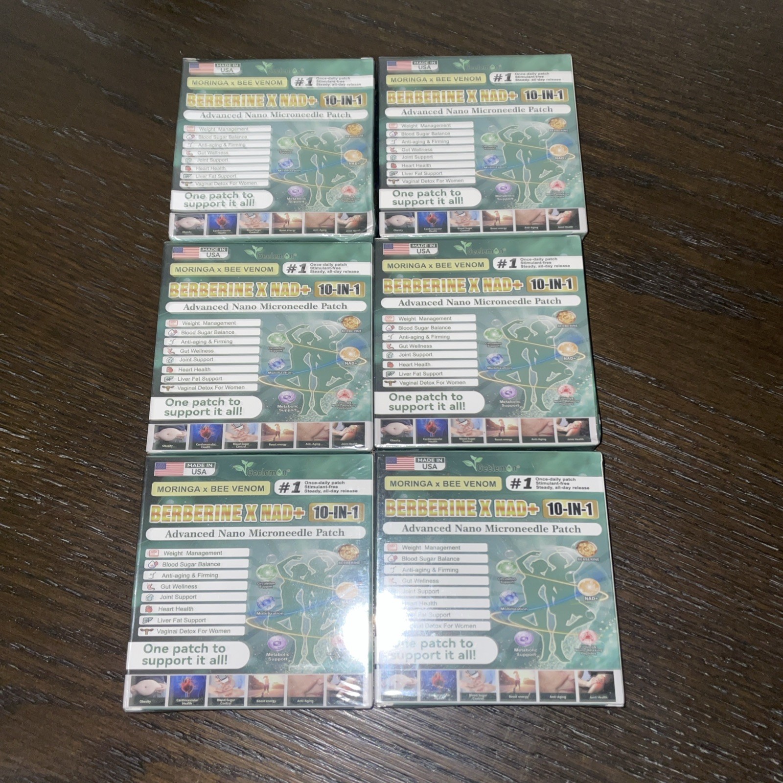 6 SEALED Moringa Berberine X NAD + 10 in 1 Advanced Nano Microneedle Patch 24ct