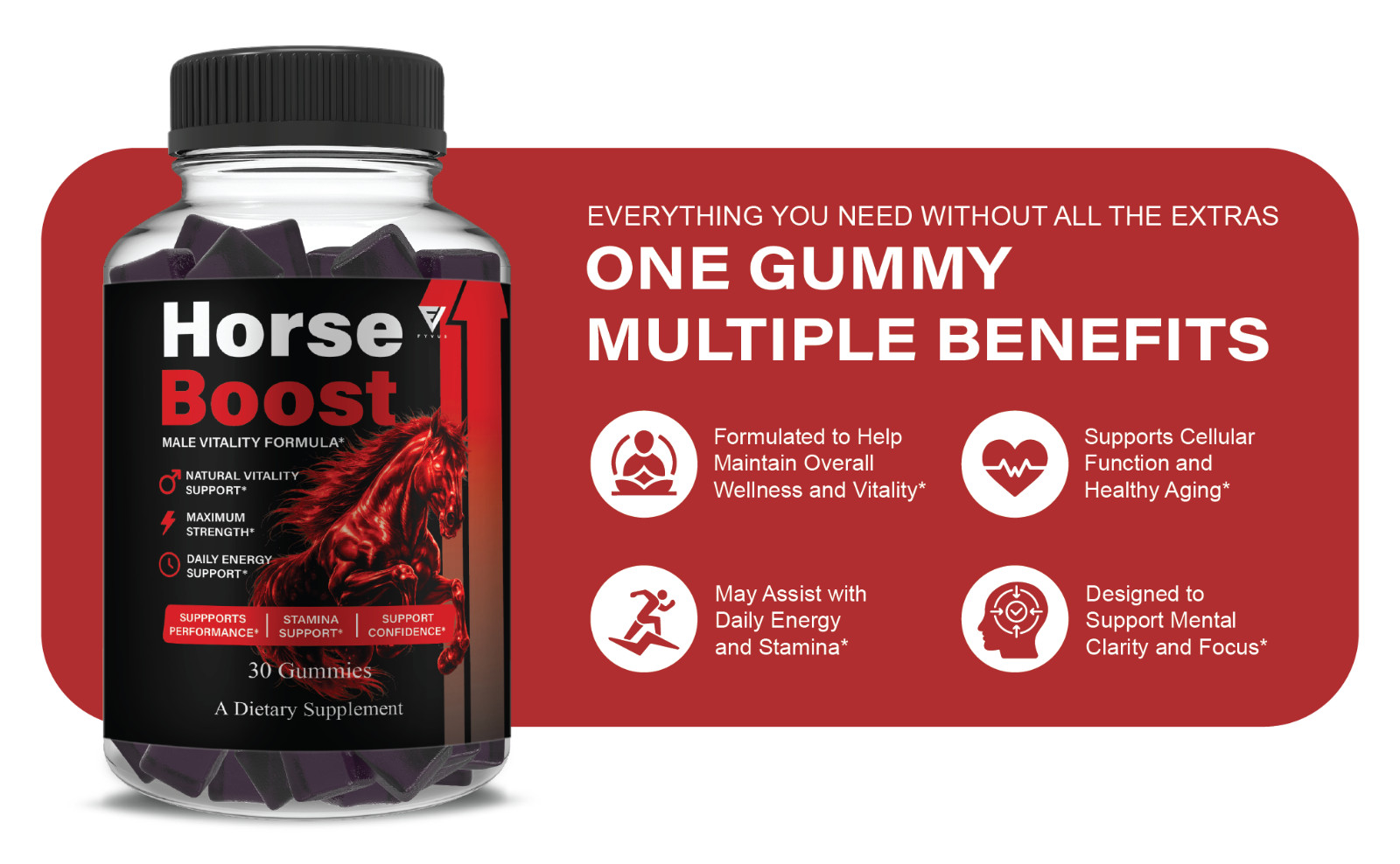 Horse Boost Gummies, HorseBoost Male Performance (30 Gummies)