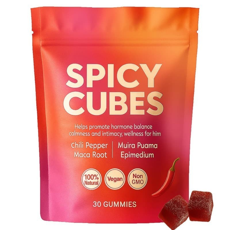 1/2 Bag Peach Gummies Spicy Cubes 30 Gummies Support for Calm and Relaxation Hot