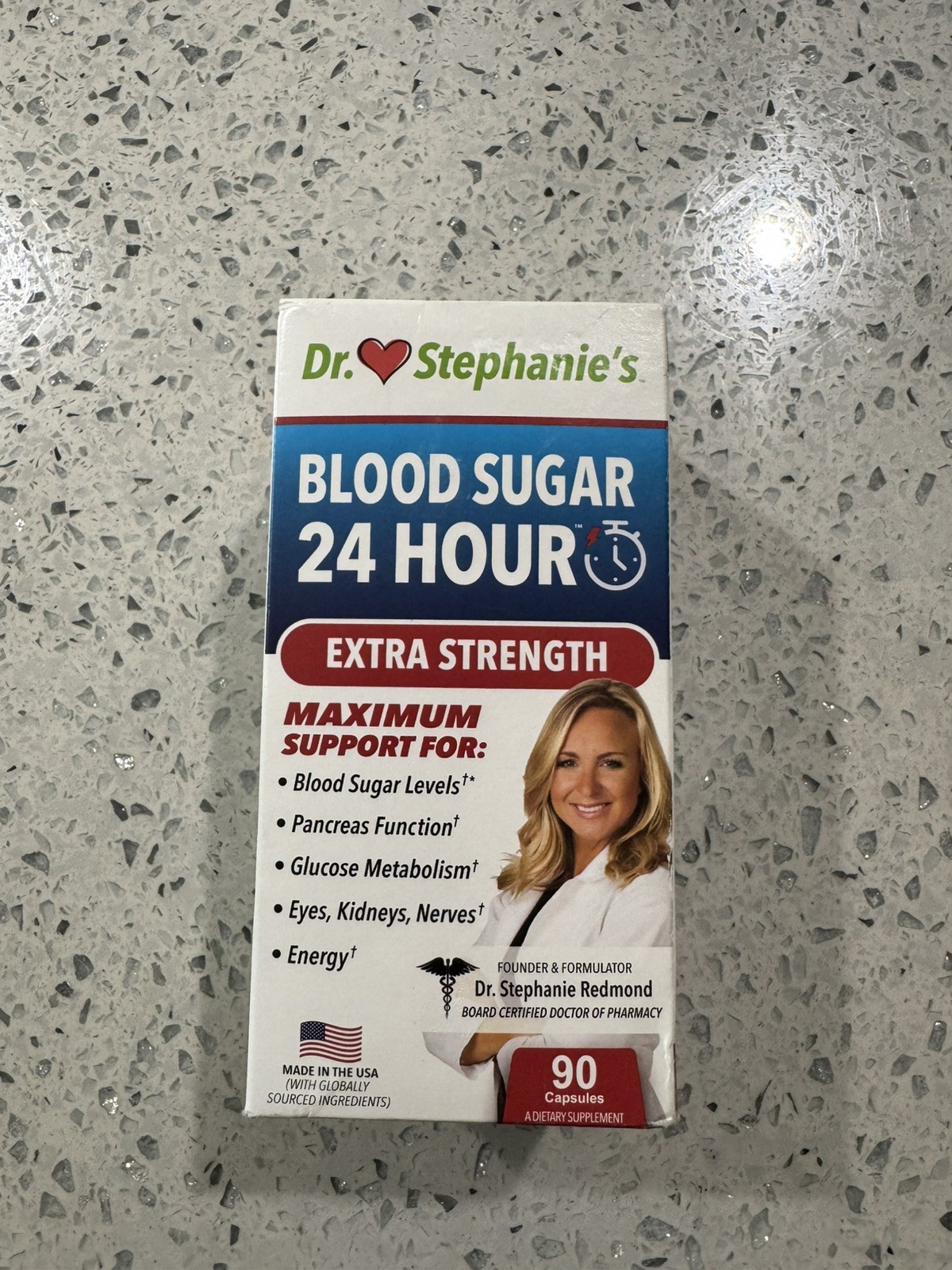 Dr Stephanie’s EXTRA STRENGTH 24 Hour Blood Sugar Supplement 90 caps Exp 09/26
