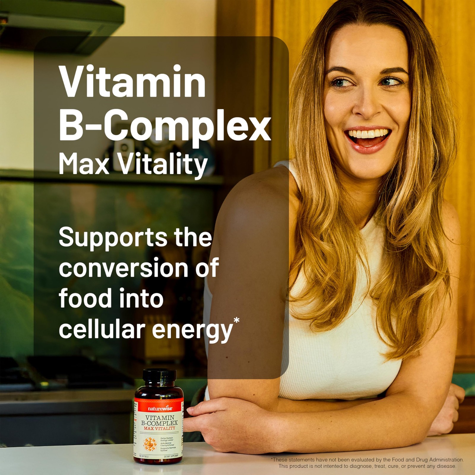 NatureWise Vitamin B Complex for Women and Men – 60 Count (Pack of 1), Red