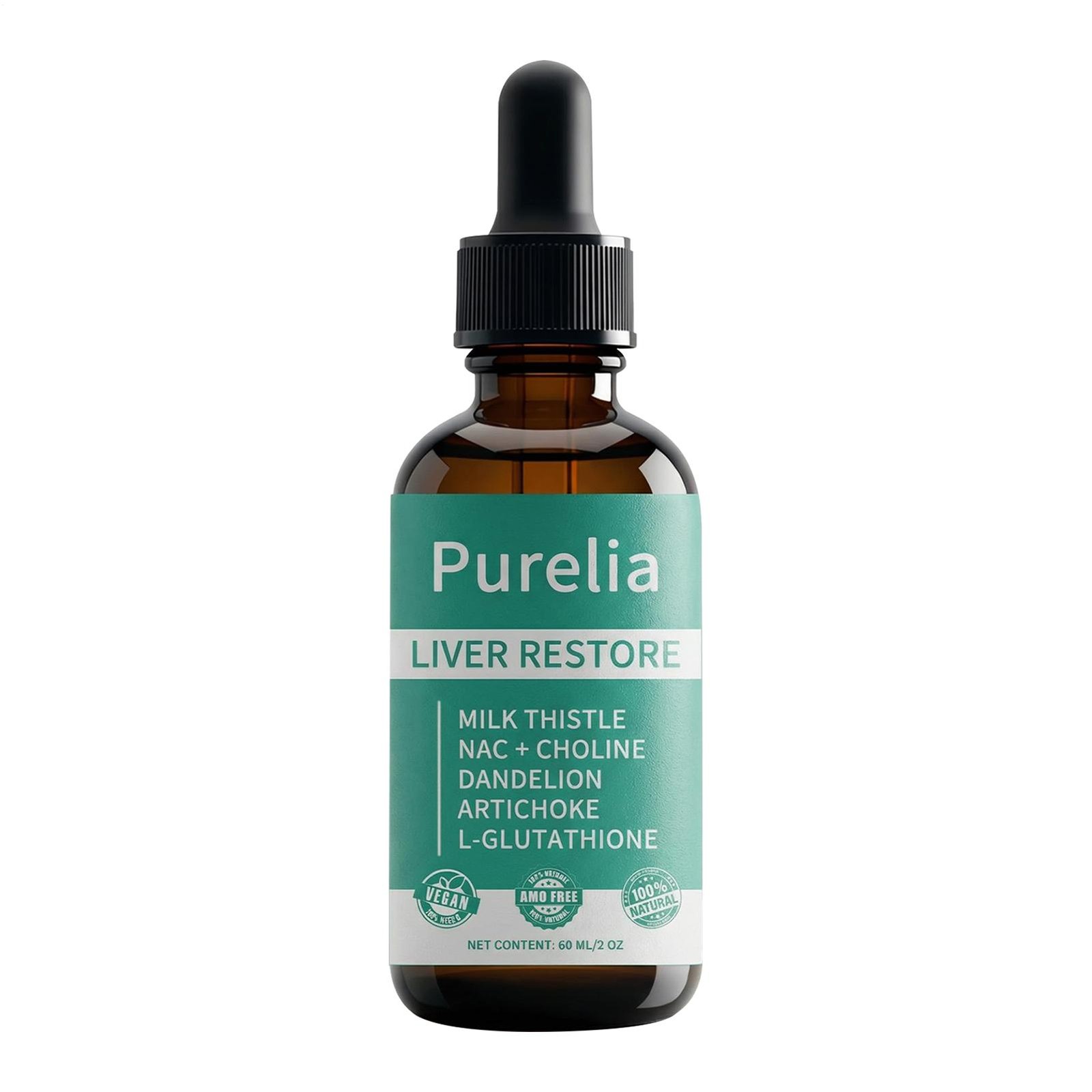 Purelia Liver Restore Drops – Complete Liver Detox Support Supplement 60ml