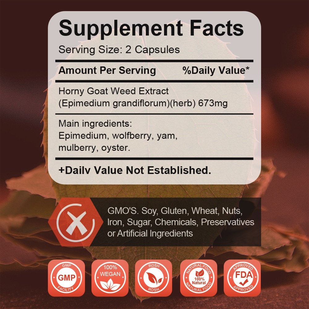 Horny Goat Weed Extract – Extra Strength – Testosterone Booster,Endurance Energy
