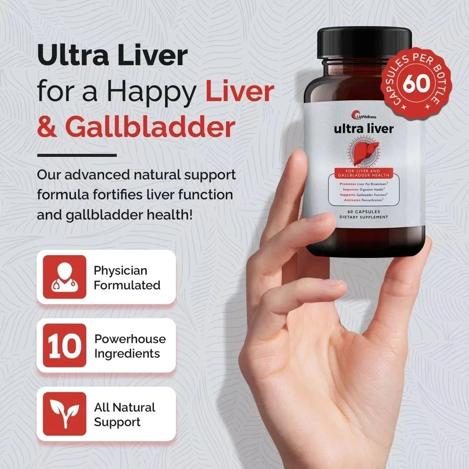 UpWellness Ultra Liver Supplement 3 Pack Liver & Gallbladder Support Formula