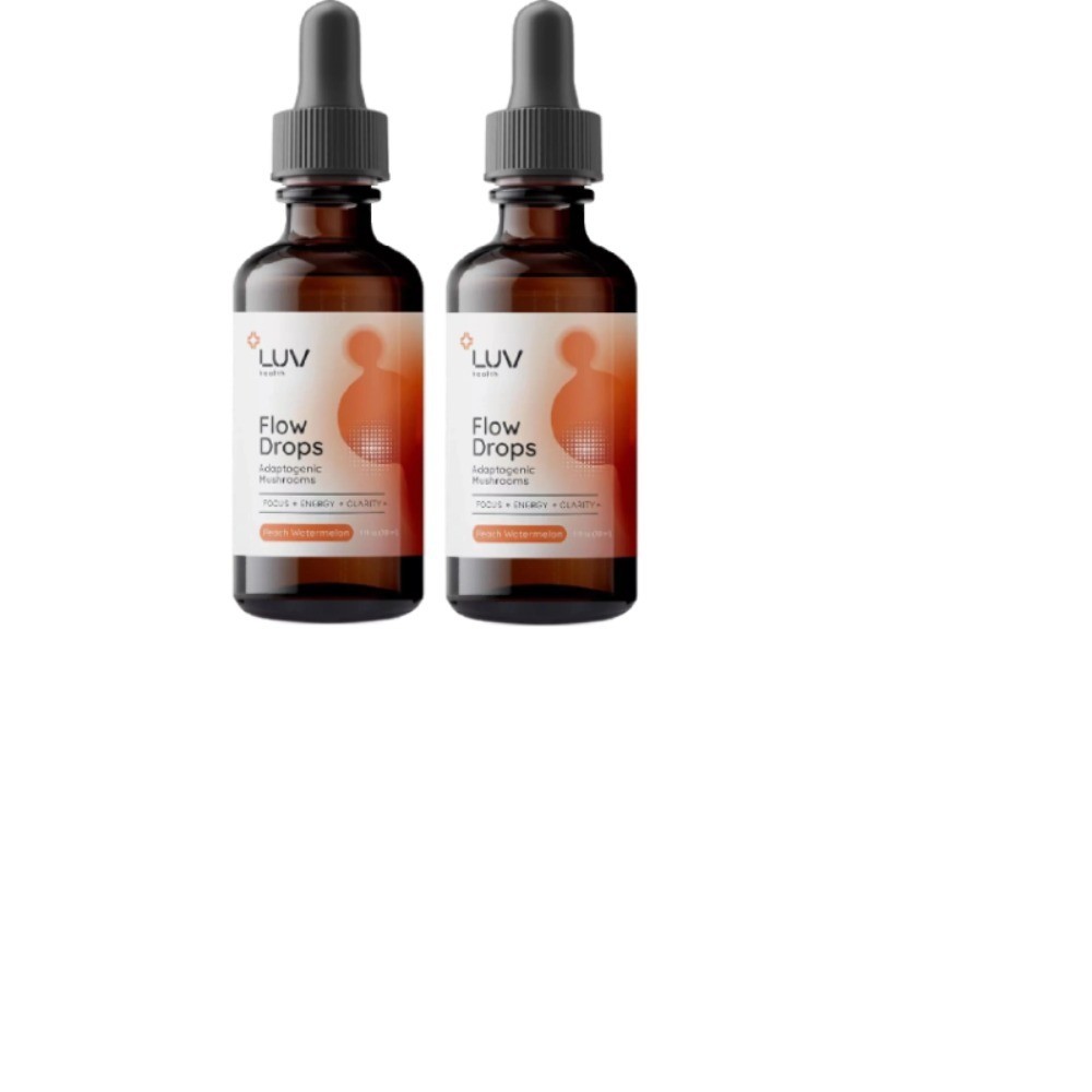 1-5x Peach Health Flow Drops Adaptogen Mushroom Blend LUV Watermelon 1oz-