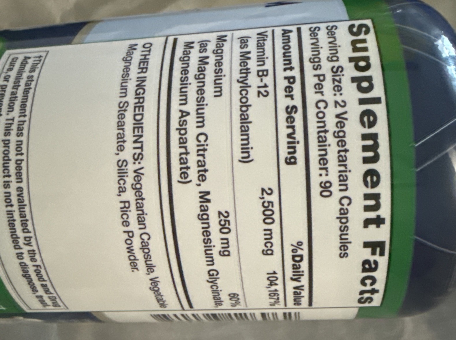Nature’s Truth Magnesium BLEND Citrate & GLYCINATE-VIT B-12–180 Count Exp-11/28
