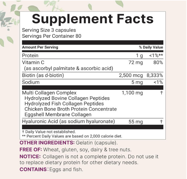 Micro Ingredients Multi Collagen Pills for Women & Men, 240 Capsules++