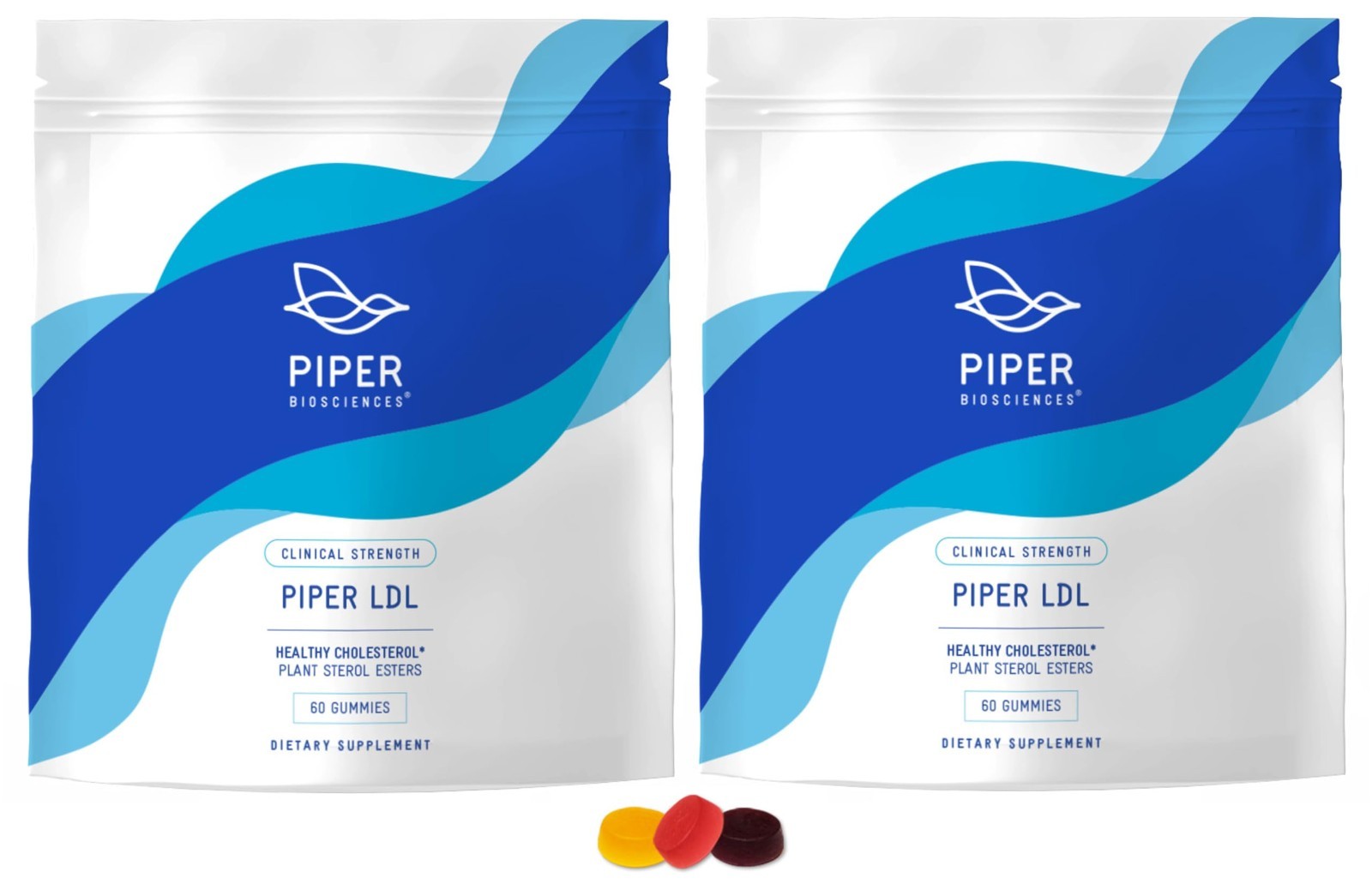Piper LDL Clinical Strength Cholesterol Gummies 120 Count (Pack of 2 x 60)