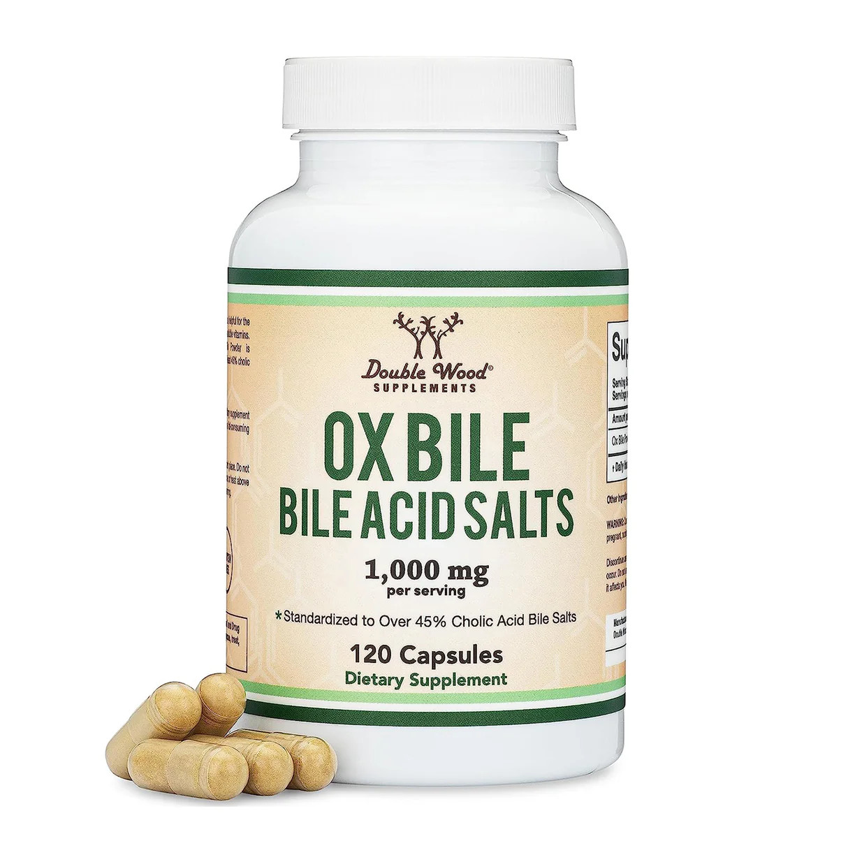 Ox Bile Supplement for No Gallbladder (1,000mg Per 120 Count (Pack of 1)