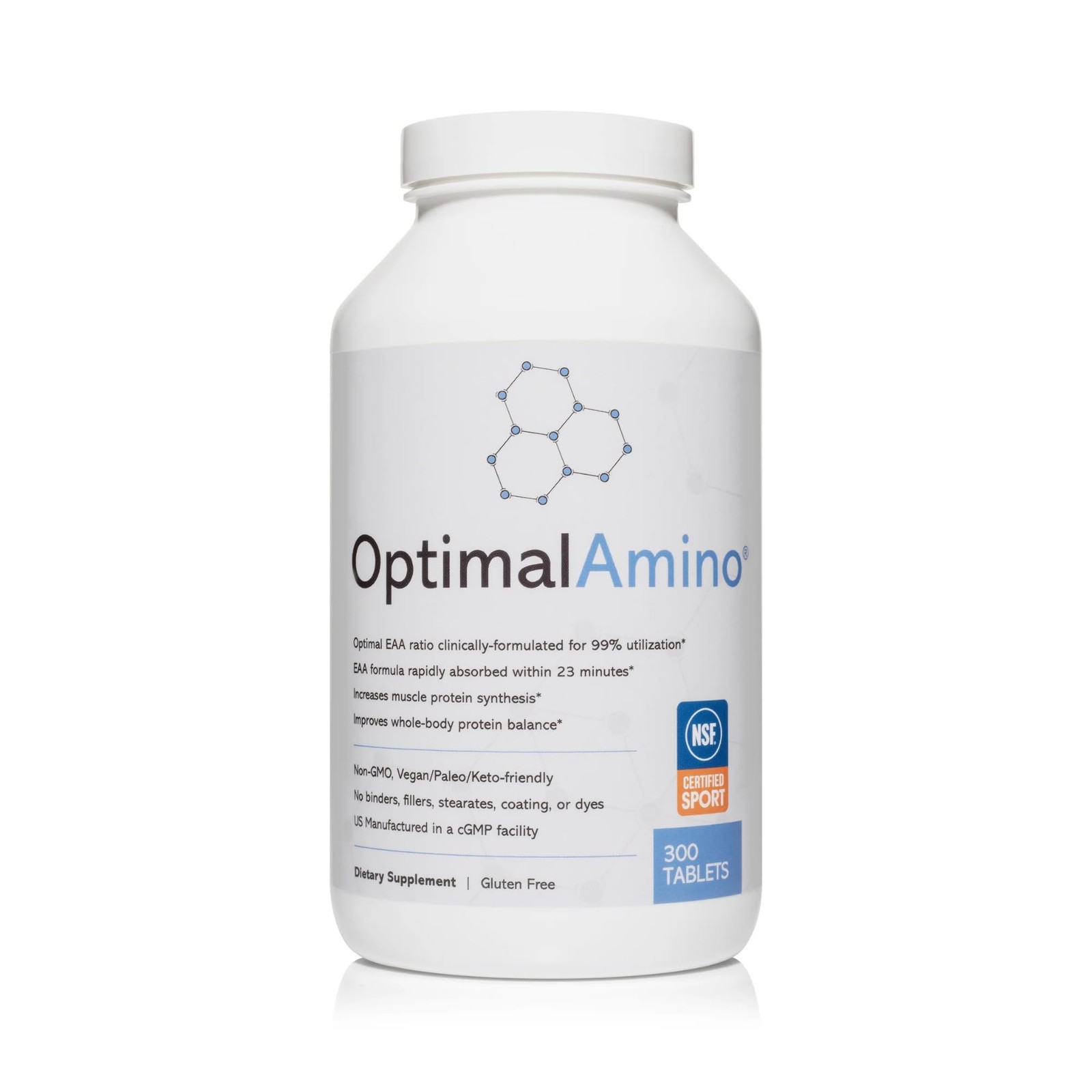 OptimalAmino Tablets (300 Count) | 99% Utilized 300 Count (Pack of 1)