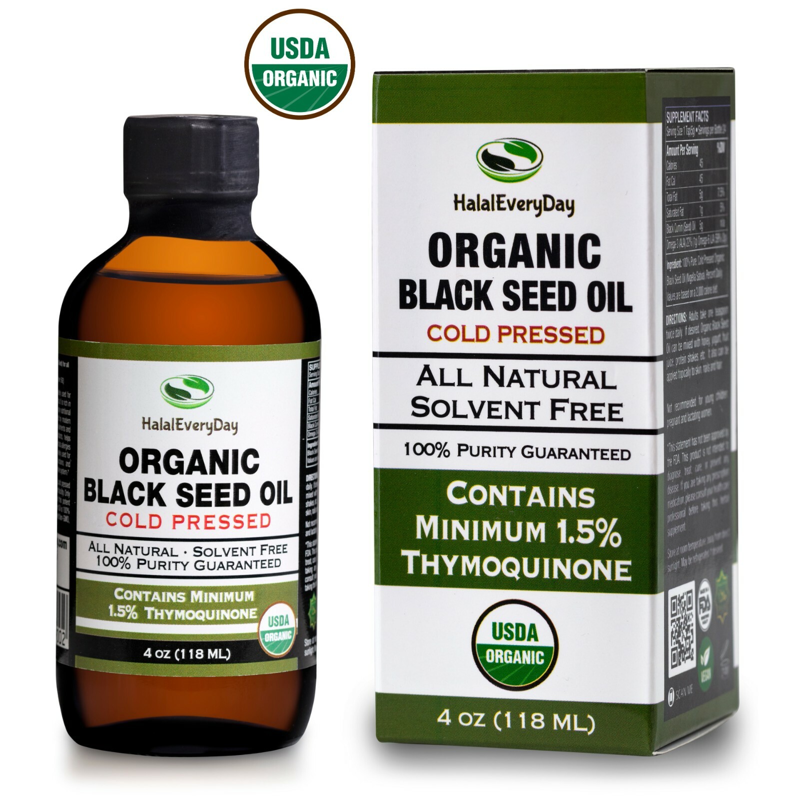 Black Seed Oil – 100% Pure Organic COLD PRESSED Cumin Nigella Sativa Unrefined
