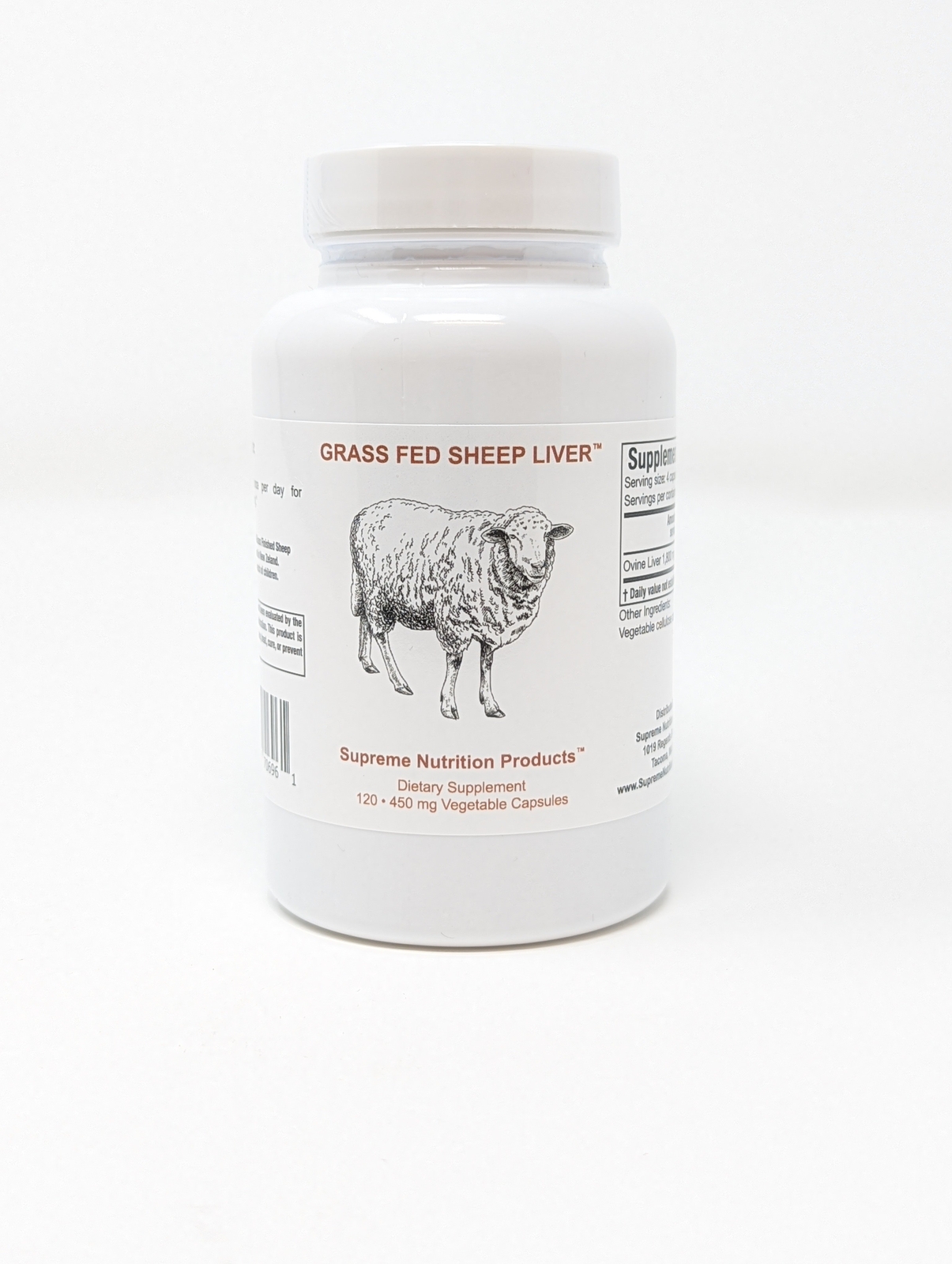 Grass Fed Sheep Liver by Supreme Nutrition. 120 Cap. Liver Support
