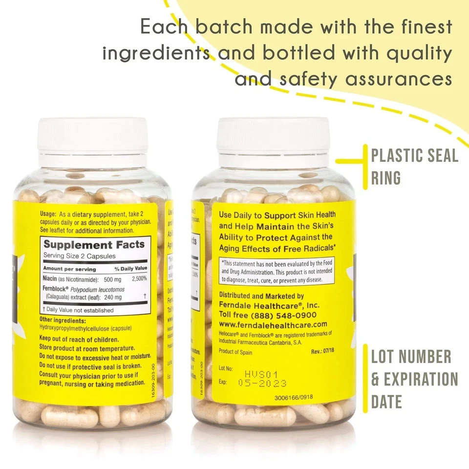 3Pack Heliocare Advanced with Nicotinamide B3 Health Skin 120 Capsules US STOCK.