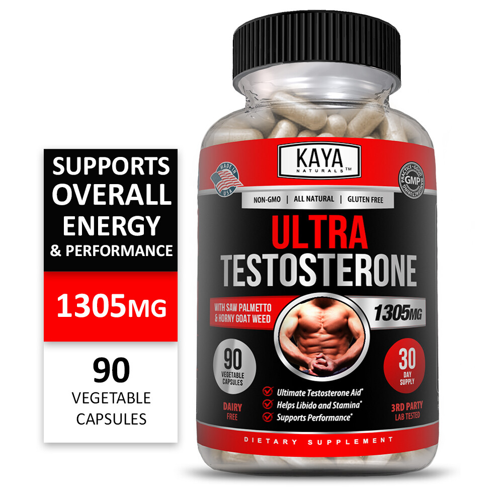 (2 Pack) Natural Testosterone Booster Magnesium Zinc Tribulus Horny Goat Weed