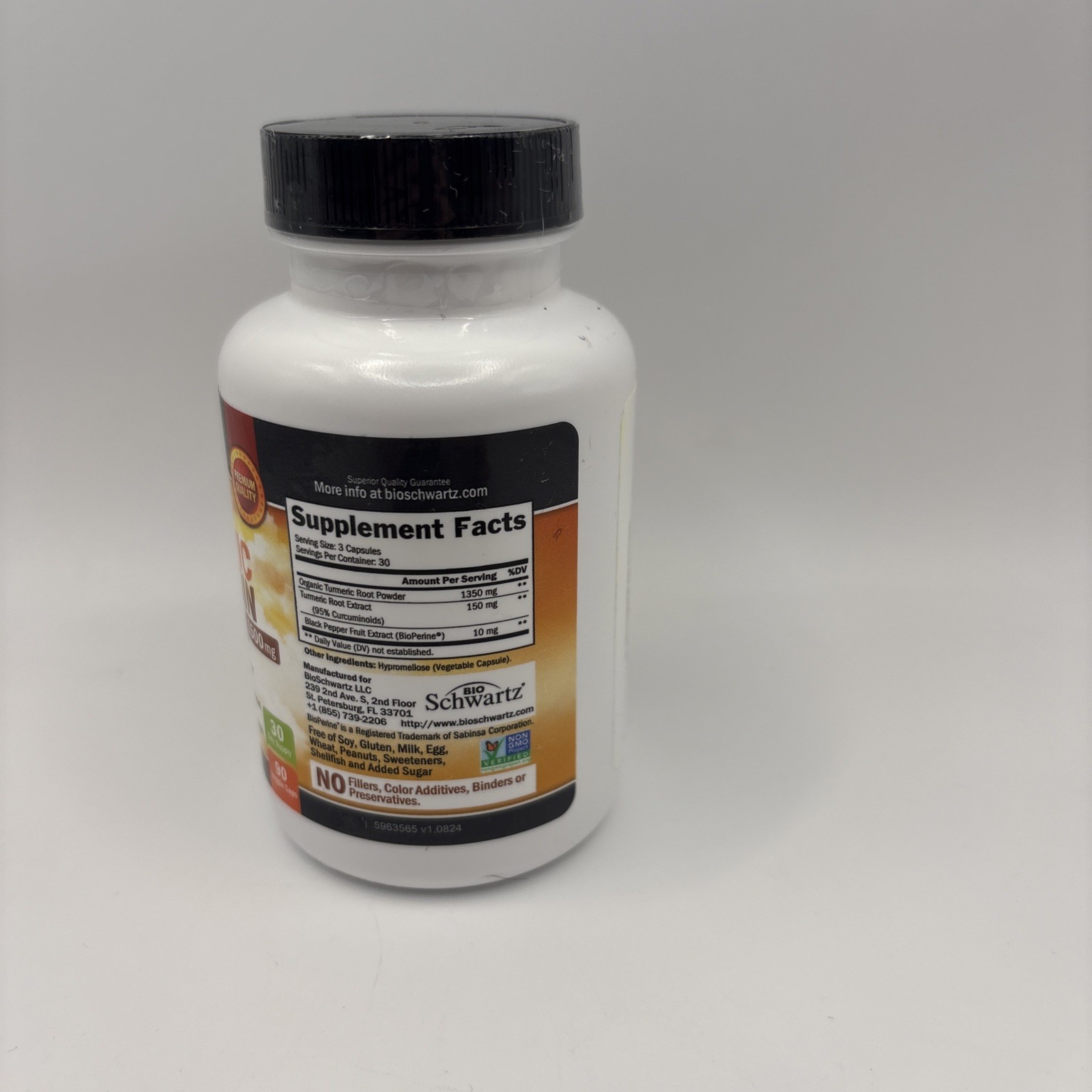 BioSchwartz Turmeric Curcumin 1500mg w/BioPerine, 180 Caps Exp 12/26