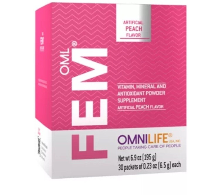OML Fem | Omnilife | Sabor Durazno | Box w/30 sachets
