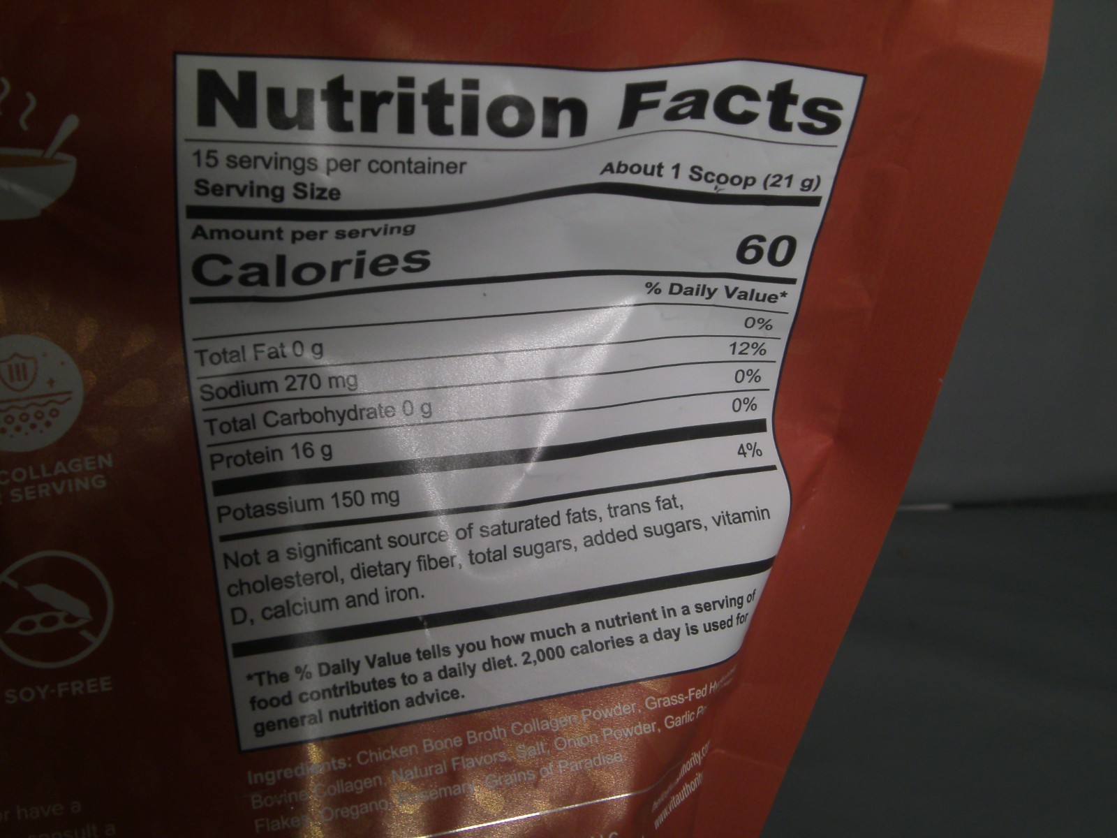 Vitauthority Bone Broth Collagen Chicken Noodle 15 Servings Exp 05/2026 New
